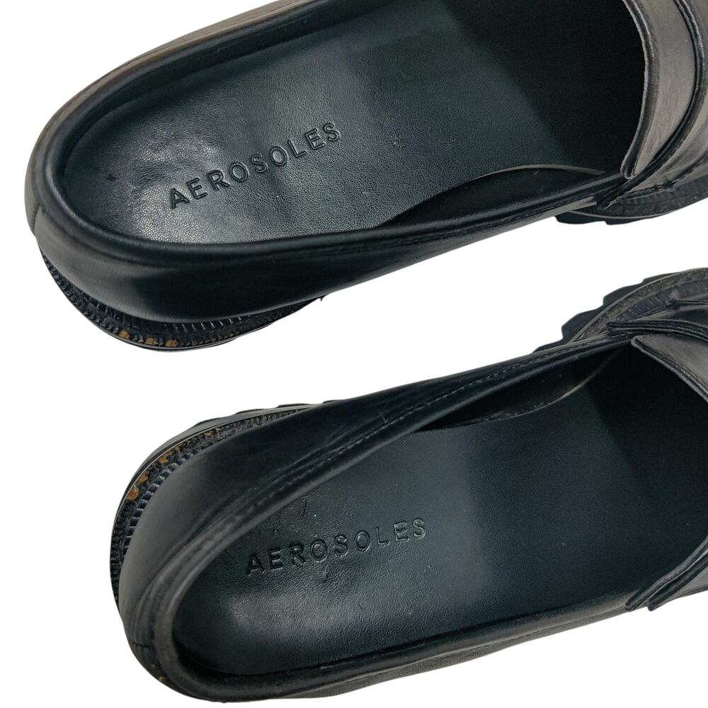 AEROSOLES Black Chunky Sole Loafers - Picture 5 of 11